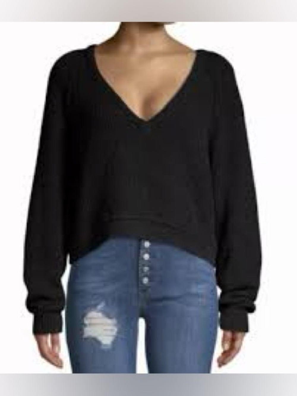 Free People Black All Mine Sweater